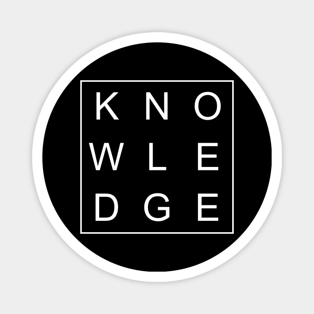 minimalist and simple design knowledge word Magnet by Typography Dose